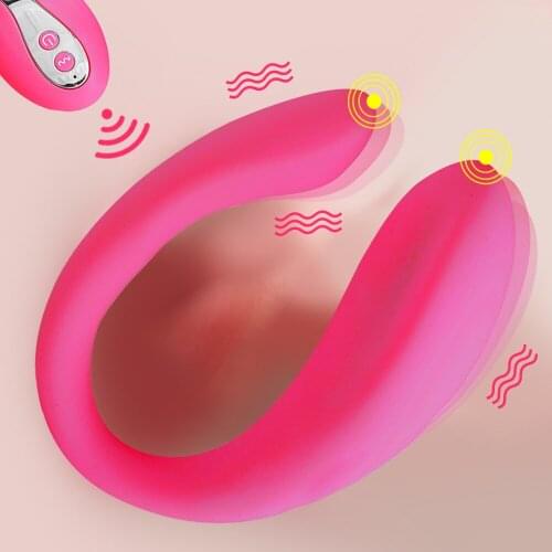 U Shape Dildo Wireless Vibrator Dual Motor G Spot Vibrator Clit Vibrators Stimulation Sex Toy For Women Couple USB Rechargeable