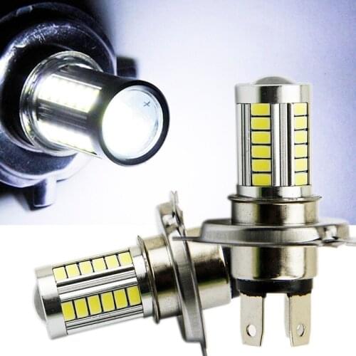 WTS 2pcs H4 LED 5630 33SMD White Motocycle Car styling lamp Source Headlight DRL Fog Lights Bulb Lampada Led Carro LED 12V 6000K