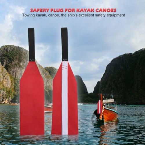 Ship Safety System Replacement Parts Kayak Canoes Long Travel Towing Warning Sign Flag Red Safety Flag with Lanyard