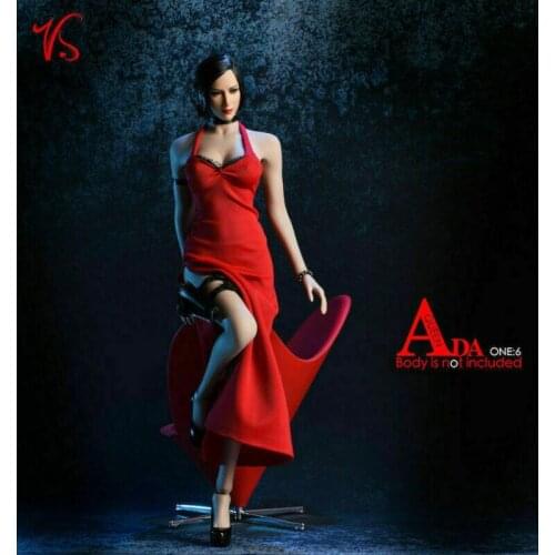 VStoys 18XG14A 1/6 Scale Red Ada Wong Dress Split Skirt Clothing Accessories F 12" Female Figure