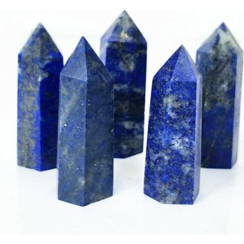 1pc Natural Blue Lapis Lazuli Crystal Point Wand Tower Single Point Crystal Obelisk Healing Crystal Gemstone Home Decoration
