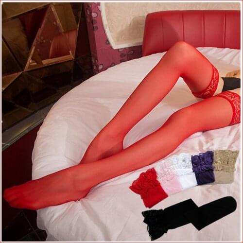 10pair/lot Anyongzu Standard 70cm Sell Sexy Lace Stockings Temptation Slim Thigh Knee Socks mix Color opp bag