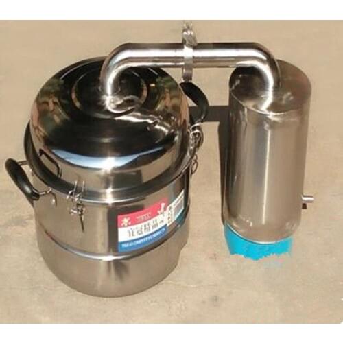 20L Liters 5 Gal Household Moonshine Still Wine Maker Brew Kit Alcohol Distiller Boiler Stainless Steel Thumper Wine Making