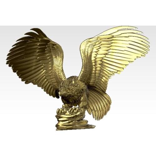 High quality 3d carved eagle sculpture 3d model for cnc machine or 3d printer in STL file format