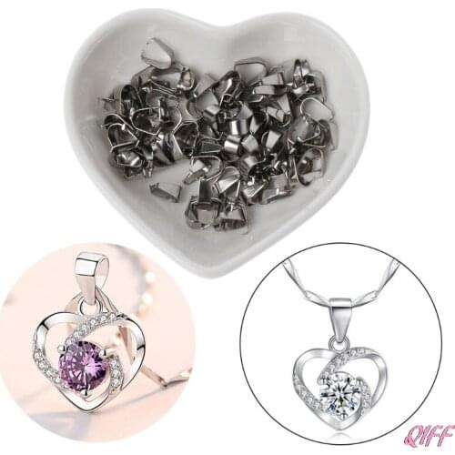 60Pcs Pinch Clip Bail Clasp Dangle Charm Bead Pendant Connectors Jewelry Making