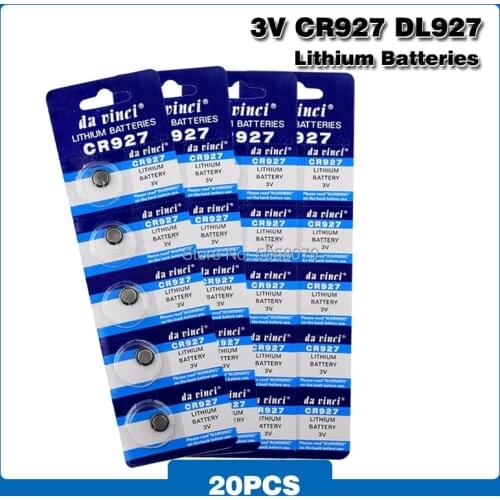 20pcs/pack CR927 Lithium Button Battery BR927 ECR927 5011LC Cell Coin Batteries 3V CR 927 DL927 For Watch Electronic Toy Remote