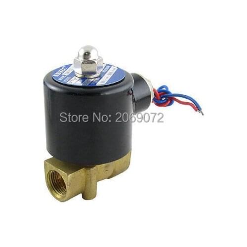 Free Shipping 2way 2position 24V DC 1/4"Electric Solenoid Valve Water Air N/C Gas Water Air 2W025-08