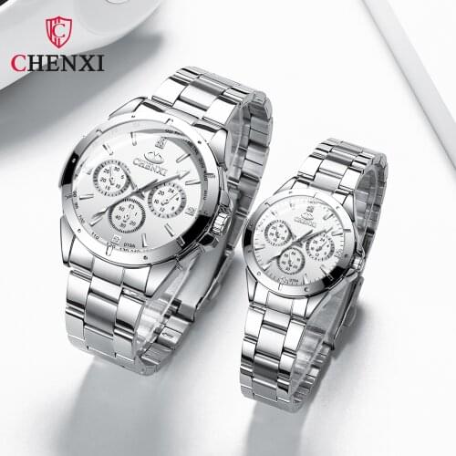 CHENXI New 019 Couple Luxury Dress Stainless Steel Quartz Wristwatch Casual Waterproof Fashion Mens And Womens Watches