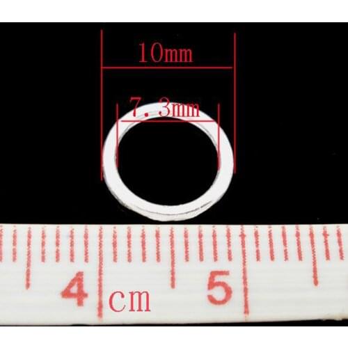 DoreenBeads Retail 200 PCs Silver color Soldered Closed Jump Rings 10x1mm Findings