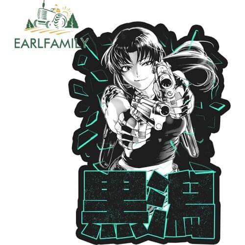 EARLFAMILY 13cm x 9.5cm for Shattered Revy Car Stickers Anime Decals Car Styling Sunscreen Waterproof Graphics RV Decoration