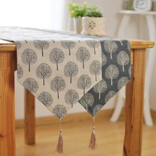 European tree pattern Table Runner Cloth dining table mat coffee tea table tablecloth bar restaurant decoration home decor AU545