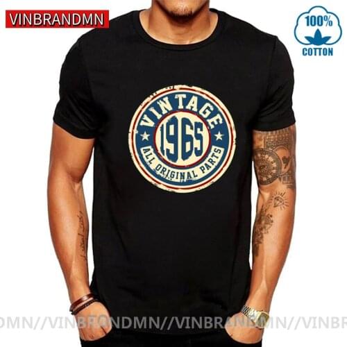 Vintage 1965 T shirts mens Fathers day gift Tshirt Classic 55th Birthday Gift Tee shirt Retro 1965 All Original Parts Clothing