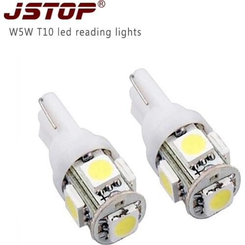 JSTOP Super bright Reading lamps Door lamp Trunk lamp Interior Light t10 led canbus bulbs W5W 12V Car t10 w5w led reading lights