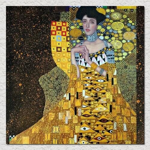 Gold paintings Portrait of Adele Bloch Bauer I Gustav Klimt famous art High Quality Handmade