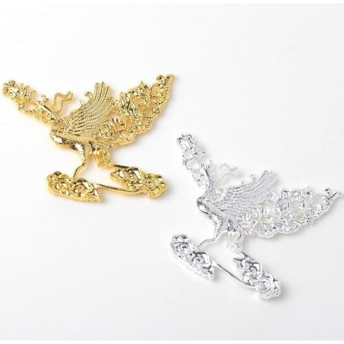 10PCS 43*50mm Fashion Metal Alloy Gold/Silver Color Crane Connectors Charm DIY Findings For Jewelry Making