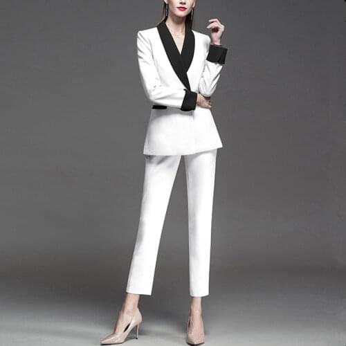 Fashion Pant suit female new arrival slim simple suits pencil pants Two-piece Women office Lady Suits