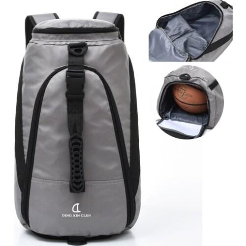 Mens Large Capacity Fitness Bag Waterproof PU One Shoulder Outdoor Basketball Backpack Sports Training Bags 2021