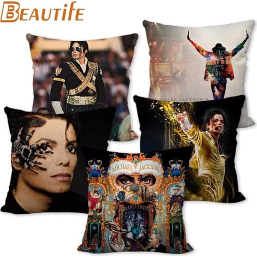 Custom Michael Jackson Pillowcase 45X45cm Wedding Decorative Pillow Cover Eco-Friendly Cotton Linen Fabric Pillow Case