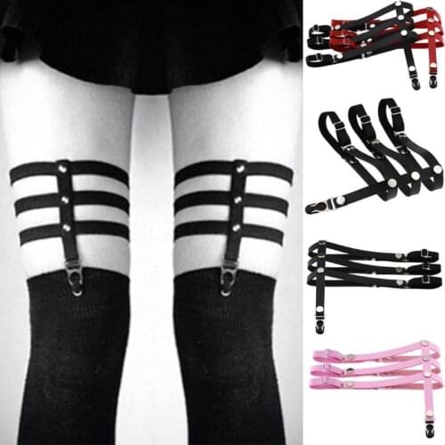 New Fashion Harajuku Rock Punk Cortex Round Shape Manual Foot Ring Gothic Sexy Street Dance Leg Belts O-Ring Foot leather Garter