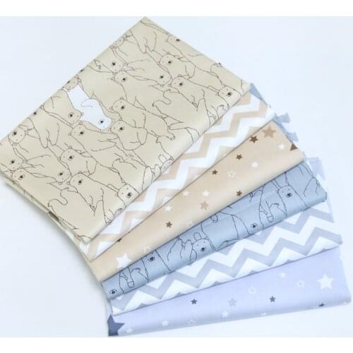 Printed Polar Bear Wave CottonTwill Fabric by half meter DIY Sewing bedding Tissue Needlework Material Curtain Cloth