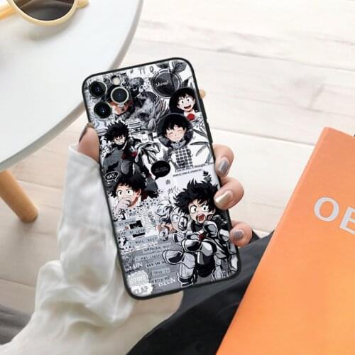 BNHA Deku My Hero Academia anime silicone Phone Case FOR iPhone Se 6 6s 7 8 Plus X Xr Xs 11 12 Mini Pro Max Glass Cover Shell