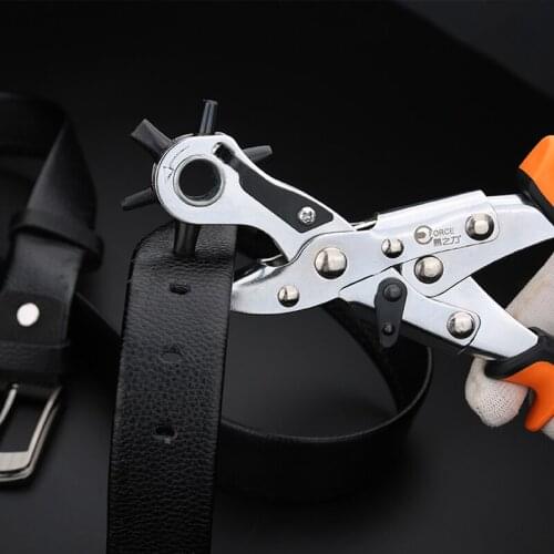 Heavy Duty Leather Belt Hole Punch Plier Eyelet Puncher Revolve Sewing Machine Bag Setter Tool Watchband Household Strap leather