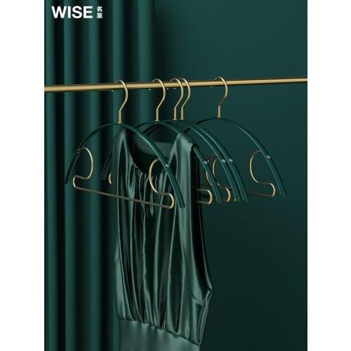 Dark Green Hanger Household Space Aluminum Alloy Hanger Seamless Raglan Sleeve Clothes Hanger Clothes Hanger