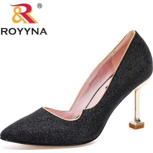 ROYYNA 20202 New Style Fashion Stiletto Women High Heels Pointed Toe Basic Dress Shoes Ladies Elegant French Style Pumps Woman