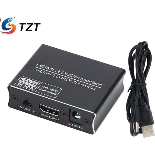 TZT NK-330M HDMI-compatible Converter Splitter 2.0B Converter HDMI-compatibl To HDMI-compatible + Audio 4K HDR 18GBPS High Speed