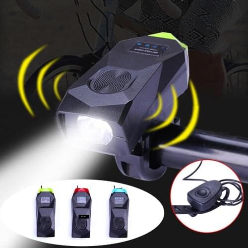 USB Mountain Bike Bicycle Horn Bell Speaker LED Headlight Flashlight Lamp Bicycle headlight bicycle mountain bicycle lamp