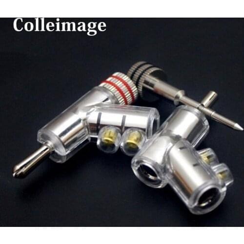 High Performance Rhodium Plated Banana Lock Plug HiFi Speake For Speaker Amplifier Binding Post Solder Free Hifi Audio DIY