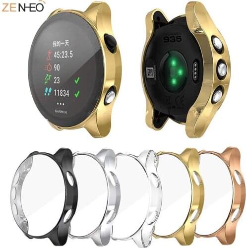 Screen Protector Case for Garmin Forerunner 945 935 All-Around Ultra Slim plating TPU Smart Watch Cover Protective Bumper Shell