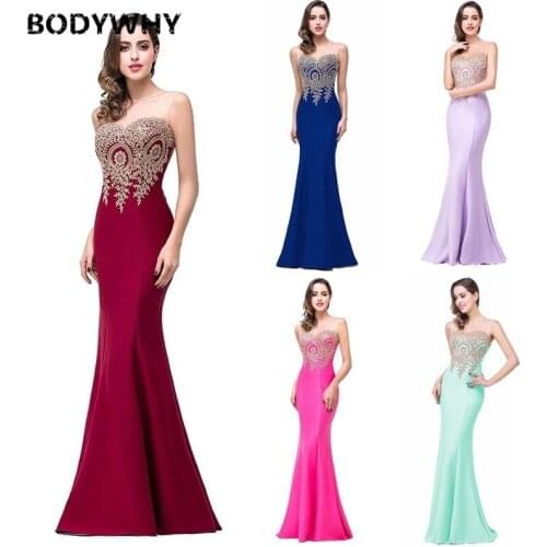 Back Hollow out Dress Womens Evening Gown Flower Stickers Transparent Fish Tail long dress