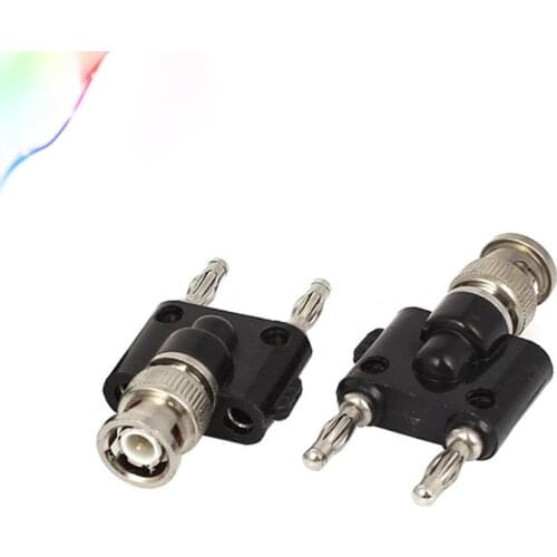 1pcs BNC Female to Two Dual Banana Connector Male Jack Coaxial RF Adapter