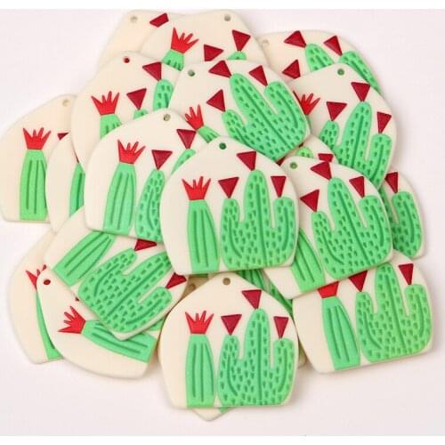 1 Piece Romantic Cute Cactus Colorful Mini Charms for Earrings Women DIY Bracelets Necklaces Jewelry Making Pendants Accessories