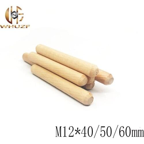 100Pcs M12*40 M12*50 M12*60 Cabinet Drawer Round Fluted Craft Wood Wooden Dowel Pins Rods Furniture Fitting wooden dowel pins