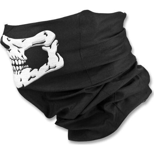 2PCS Festival Skull Masks Skeleton Magic Bicycle Ski Skull Half Face Mask Ghost Scarf Multi Use Neck Ghost Half Face Mask