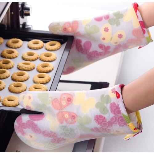 2PCS Barbecue Oven Gloves Food Grade Heat Resistant Silicone Kitchen Cooking BBQ Grill Glove Oven Mitt Baking Glove