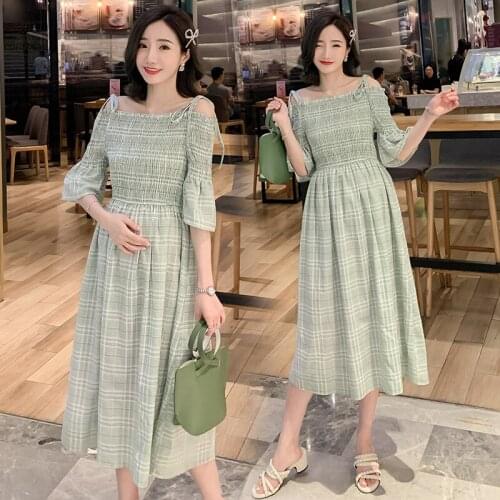 9935# Maternity Dress Summer Short Sleeve Easy Matching Loose Stylish Slimming Dress for Pregnant Women Mom Dress