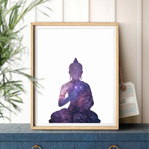 Watercolor Buddha Statue Poster Art Prints Meditation Buddha Art Zen Canvas Painting Wall Pictures Buddhist Home Decor