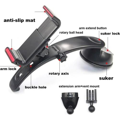 Suction Car Air Vent Clip Phone Holders Stands For Huawei Honor 8X MAX 7X Play 8A Note 10 9 8 Lite 7A 8S Magic 2 View 10 20 5X