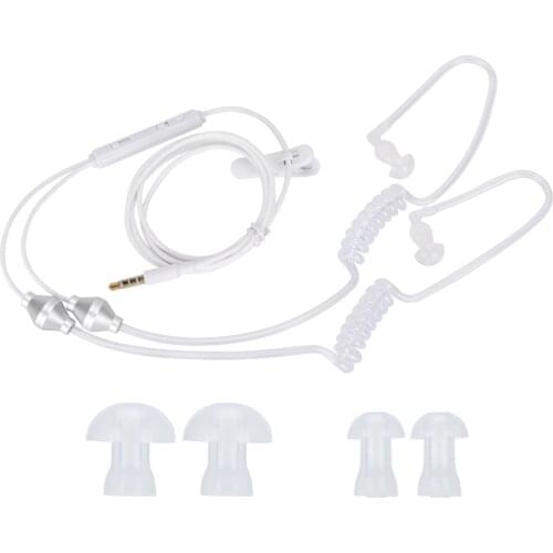 3.5mm Mobile Phone Double Spiral Earphone Anti-Radiation Air Acoustic Tube Earphone Mobile Dual-Spiral Headphones