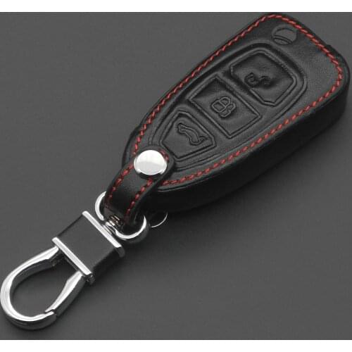 Kutery 3 Buttons Remote Car Key Case Leather shell For Ford Mondeo Mk4 Focus 2 3 4 St Kuga Fiesta Fusion Ecosport 2012 2013 2014