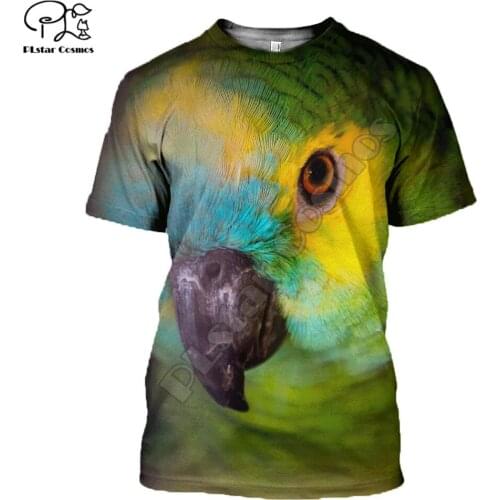 PLstar Cosmos Colorful Beautiful Parrot 3D Printed T-shirt Harajuku Streetwear Men For Women Short Sleeve Drop Shipping P43