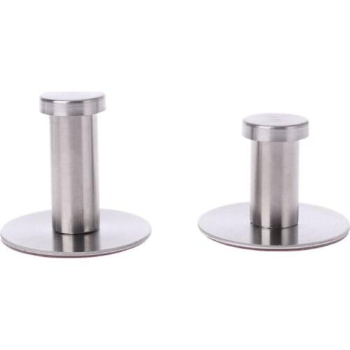 1 Pc Stainless Steel Round Without Drilling Self Adhesive Wall Mounted Towel Clothes Hook Sticker Robe Coat Hanger Bathroom