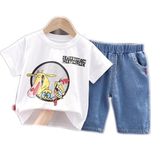 Summer Children T-Shirt Shorts2Pcs/sets New Kids Cartoon O-Neck Clothes Baby Boys Girls Letter Infant Toddler Fashion Tracksuits