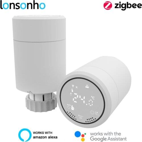 Lonsonho Tuya Zigbee Smart Radiator Thermostat Valve Temperature Controller Thermostatic Compatible ZHA Zigbee2MQTT Deconz
