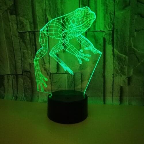 Frog 3d Light Night Lamp Touch Remote Lovely 7 color change 3D Lamp Christmas gift for baby room lights