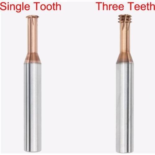 M8*1.25 M8x1.25 M10*1.5 M12*1.75 HRC65 Single Tooth Three Teeth Six Flutes Tungsten Steel CNC Router Bit Thread Milling Cutter