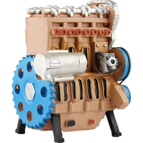 Engine Resin Mechanical Model Ornaments Retro Human Miniature Industrial Kids Educational Mounted Technology Toys Gift Engi C9C8